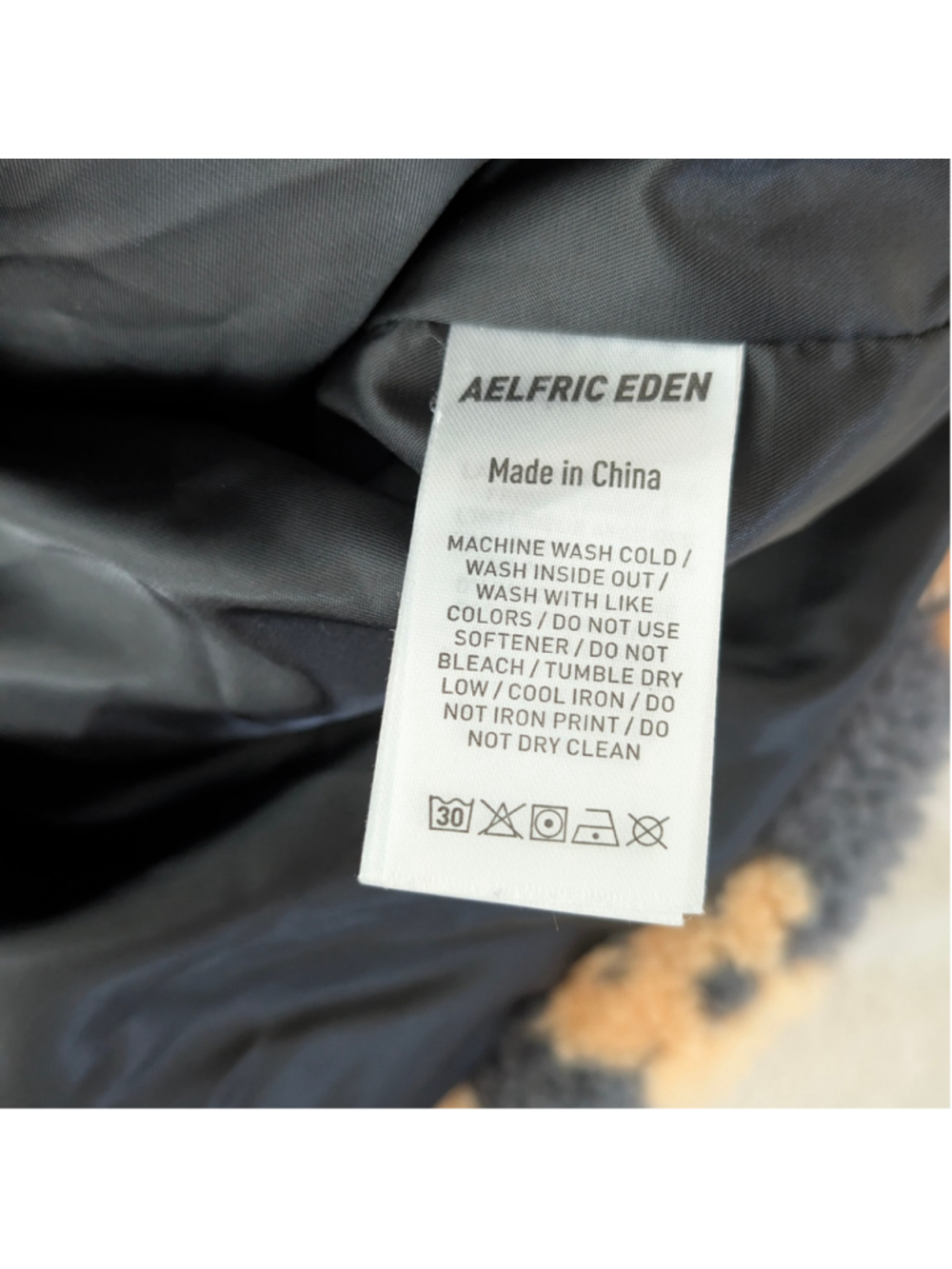 Aelfric Eden Colorblock Grey Orange Floral Sherpa Fleece Jacket - Picture 7 of 11